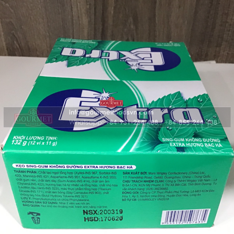 Wrigley's Extra Gum Sweetmint 132g x 50 Boxes