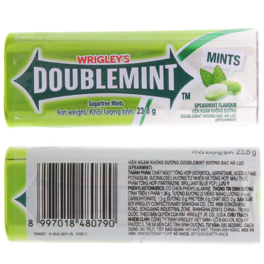 Wrigley's Doublemint Spearmint 357g x 10 Boxes