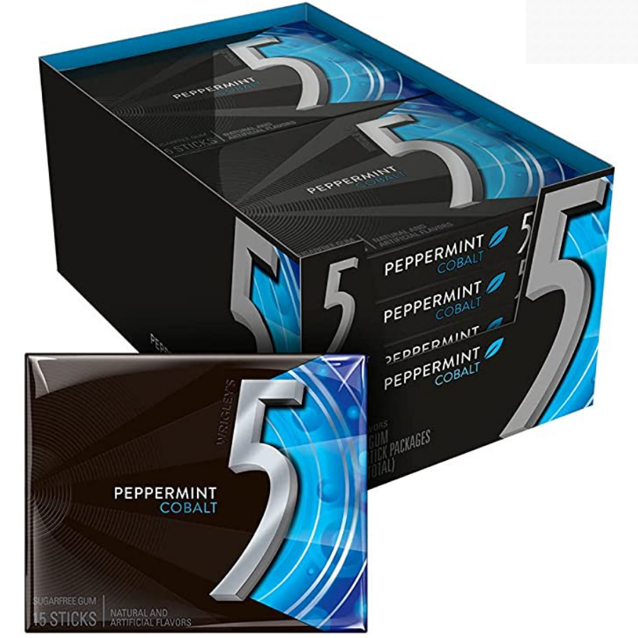 wrigley's 5 Gum Peppermint 320g x 12 Boxes
