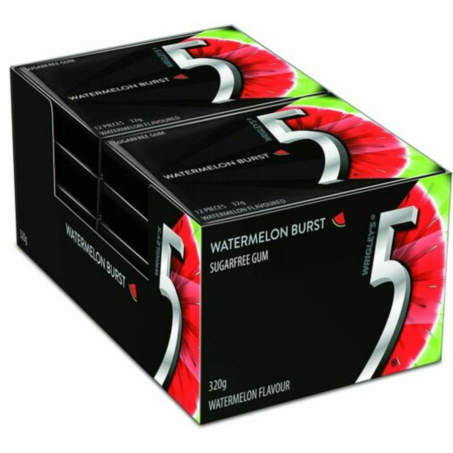 Wrigley's 5 Gum Watermelon 320g x 12 Boxes