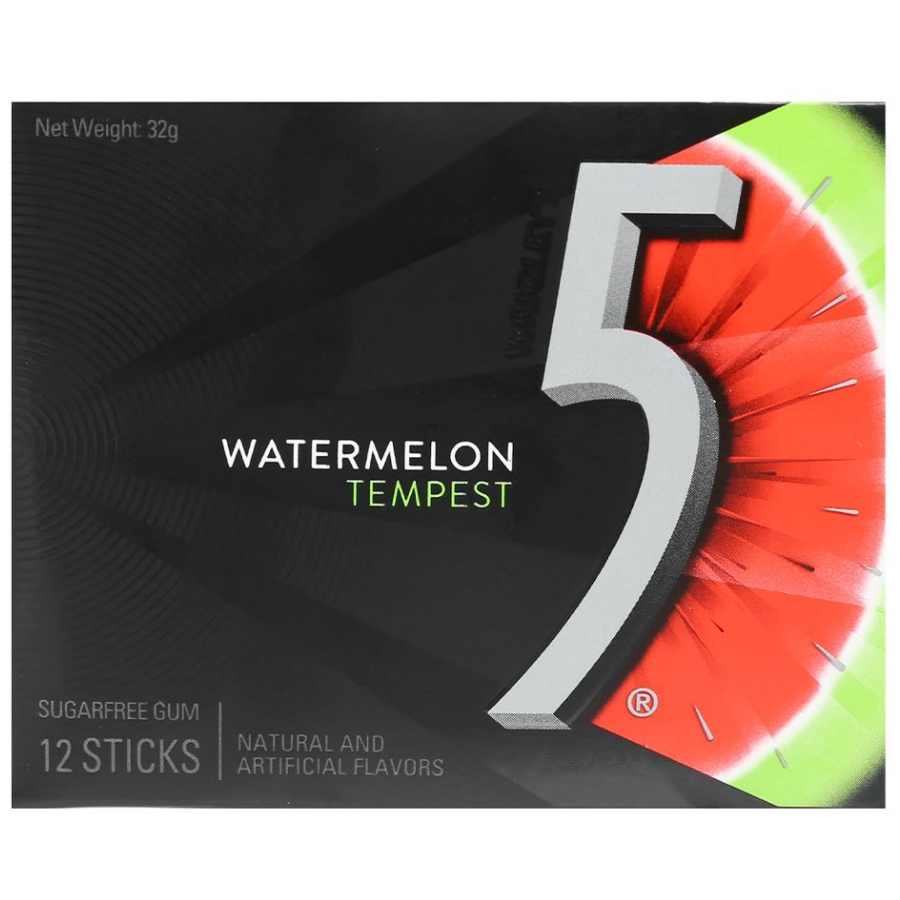 Wrigley's 5 Gum Watermelon 320g x 12 Boxes