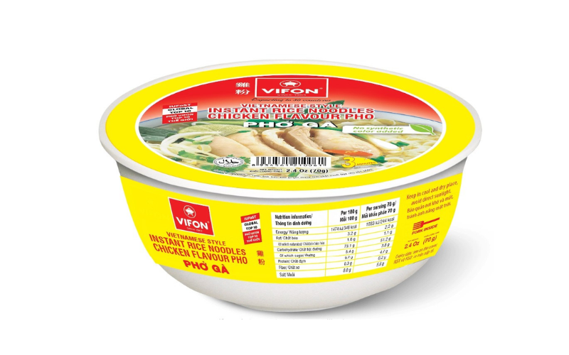 Ingredients of Vifon Instant Rice Noodles 