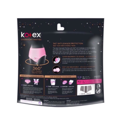 Kotex Style Night In Pants Size M,L 2pcs x 16 packs