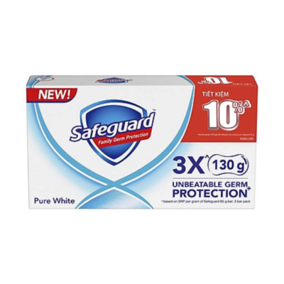 Safeguard Shower Soap Pure White (130g x 3) x 24 Packs