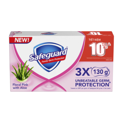Safeguard Shower Soap Floral Pink (130g x 3) x 24 Packs