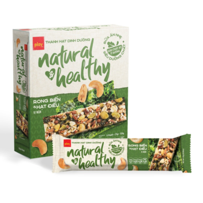 Play Nutritional Cake Bar Natural & Healthy Seaweed And Cashews Flavor 25g x 6 Bar x 10 Boxes